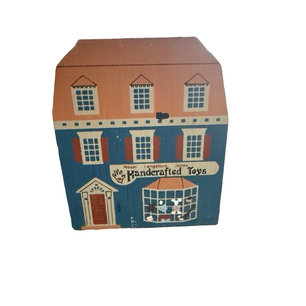 Lot of‎ 3 Cat's Meow wooden houses Church toy store City hospital